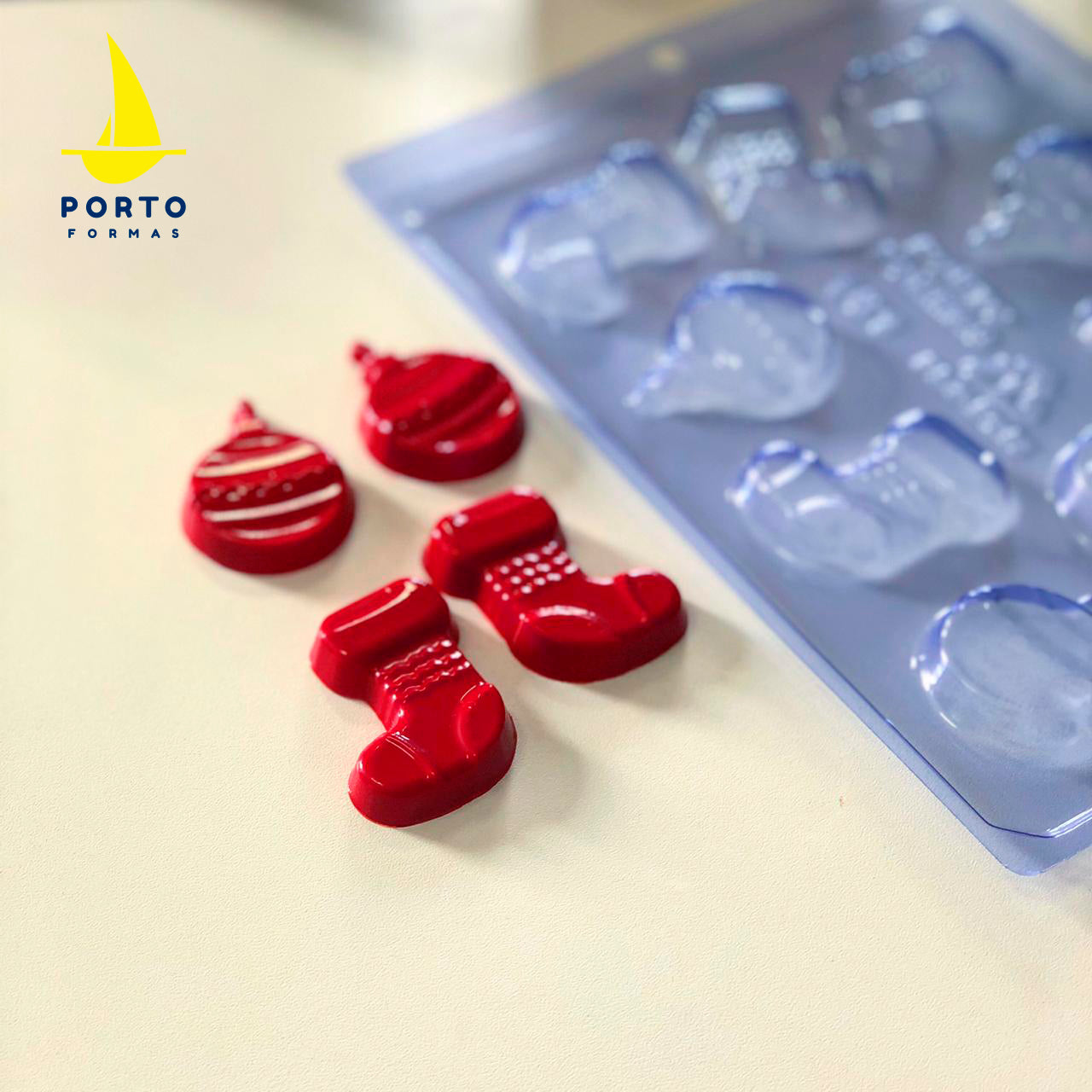 Christmas Bauble and Boot Applique Chocolate Mould