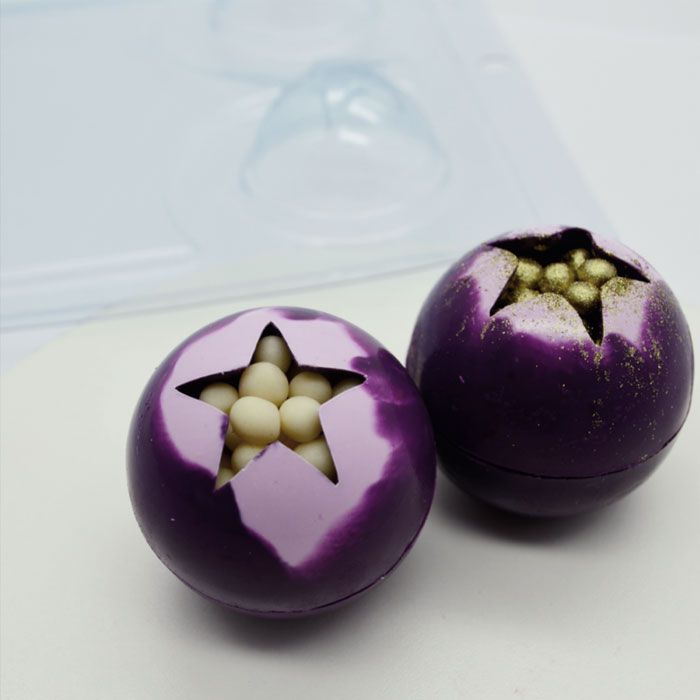 50mm Sphere with Star Chocolate Mould