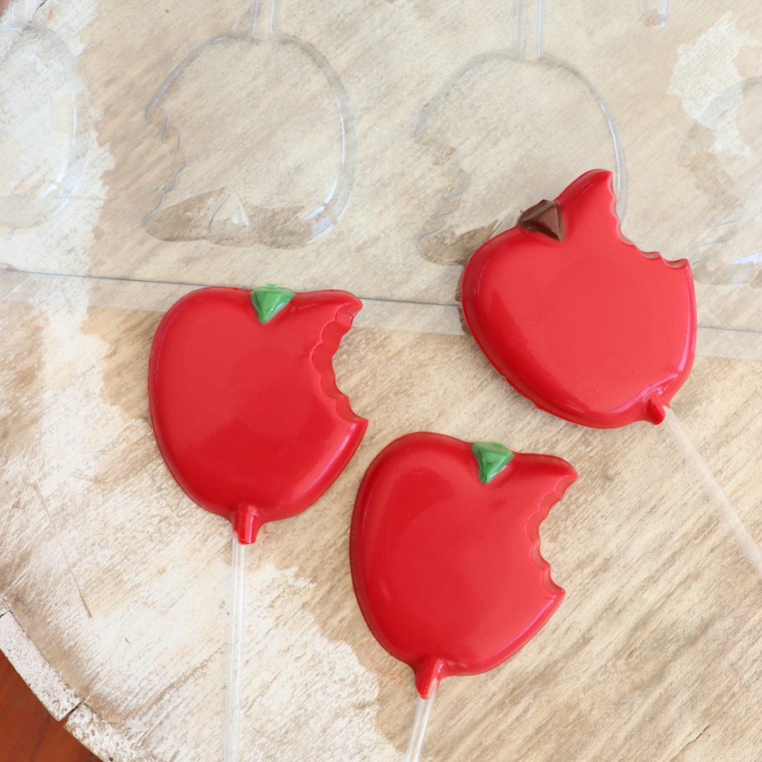 Bitten Apple Lollipop Chocolate Mould