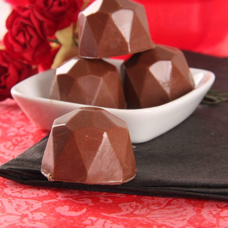 BWB 1054 - Large Diamond Truffle 3 part chocolate mould with silicone insert