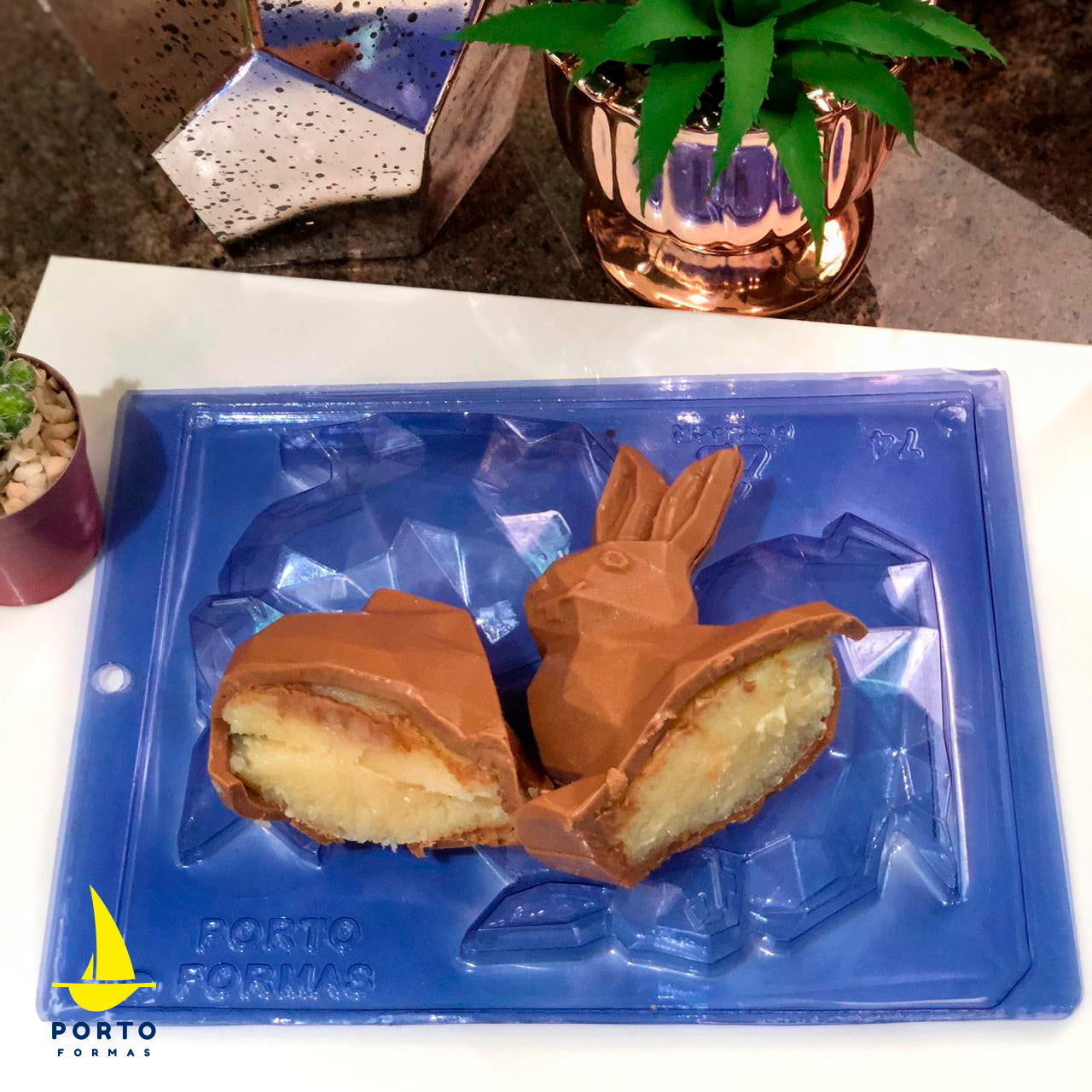 Geometric Diamond Rabbit Chocolate Mould