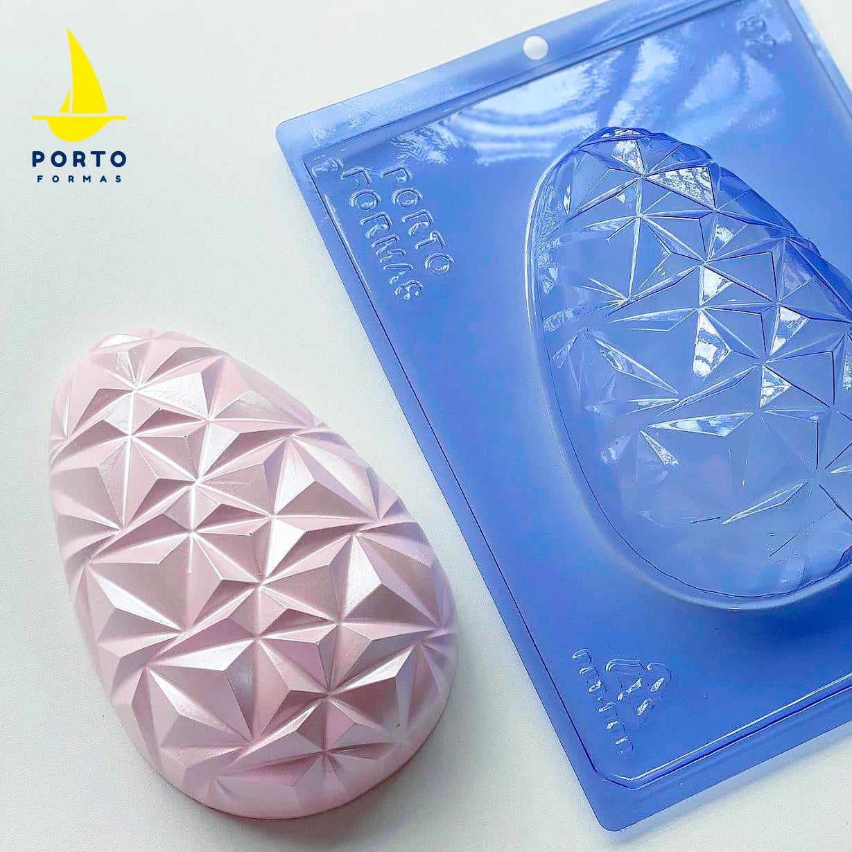 Geometric 3D Easter Egg Chocolate Mould