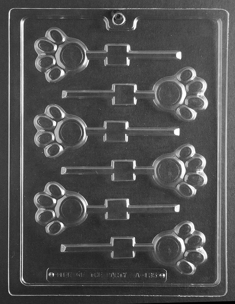 Paw Print Lollipop Sucker Chocolate Candy Mould