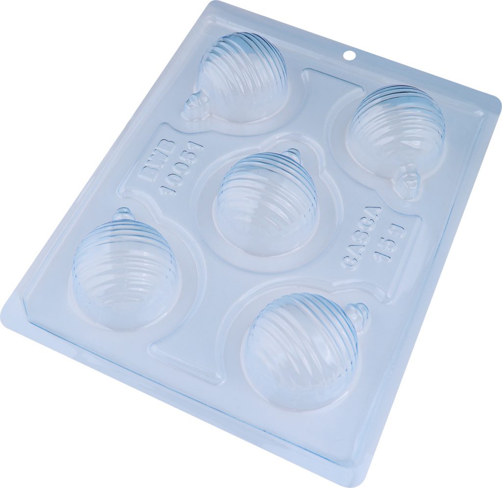 Striped Christmas Ball Bauble Chocolate Mould