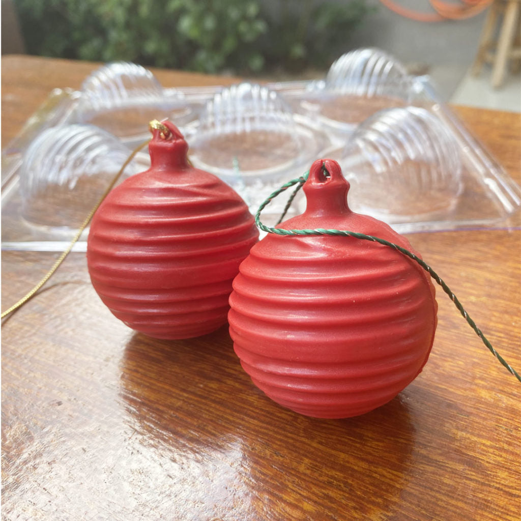 Striped Christmas Ball Bauble Chocolate Mould