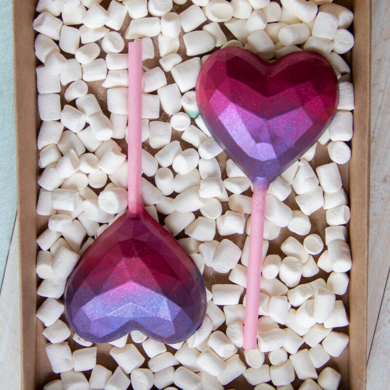 GEOMETRIC HEART LOLLY CHOCOLATE MOULD