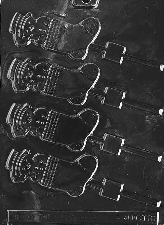Snowman in Stocking Lollipop Chocolate Candy Mould