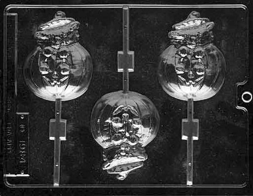 CAT IN JACK O LANTERN LOLLY CHOCOLATE MOULD
