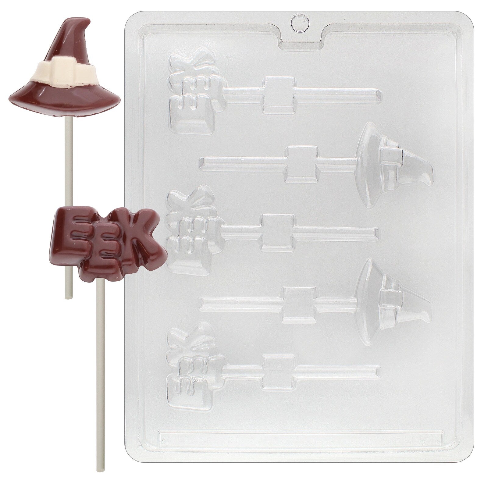 Halloween Hat & Eek Halloween Lollipop Chocolate Candy Mould