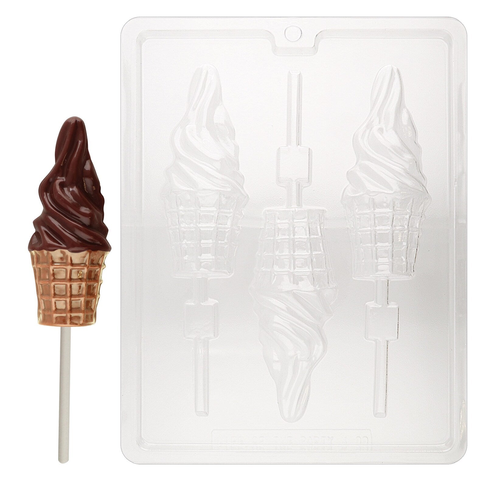 Ice Cream Cone Lollipop Chocolate Candy Mould