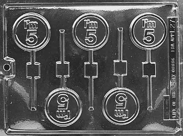 I AM 5 LOLLY CHOCOLATE MOULD