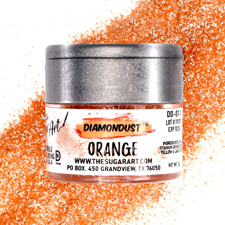 Orange Diamondust by the The SugarArt - Edible gilitter square