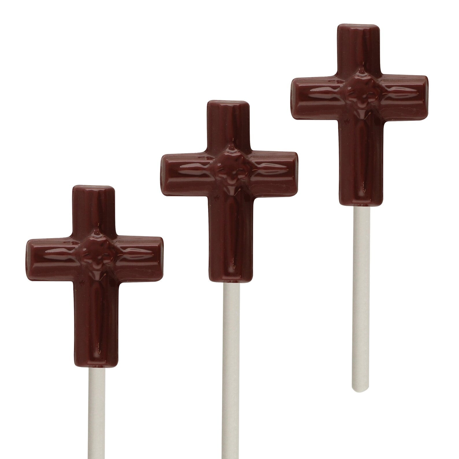 Small Cross with Flower Lollipop Chocolate Candy Mould