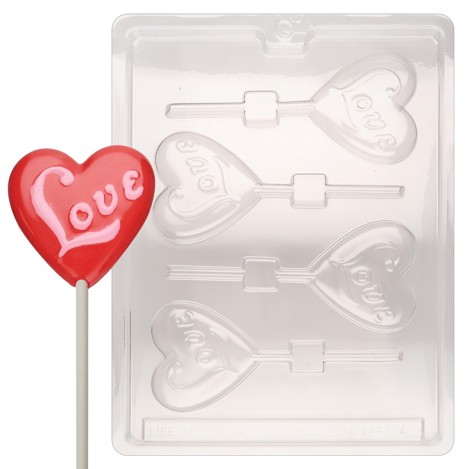 Love Heart Lollipop Chocolate Candy Mould