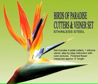 BIRDS OF PARADISE GUMPASTE CUTTER AND VEINER SET