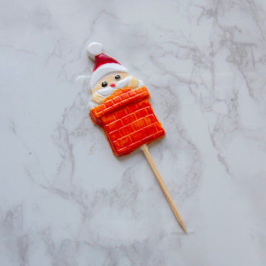 santa coming out of the chimney lollipop mould
