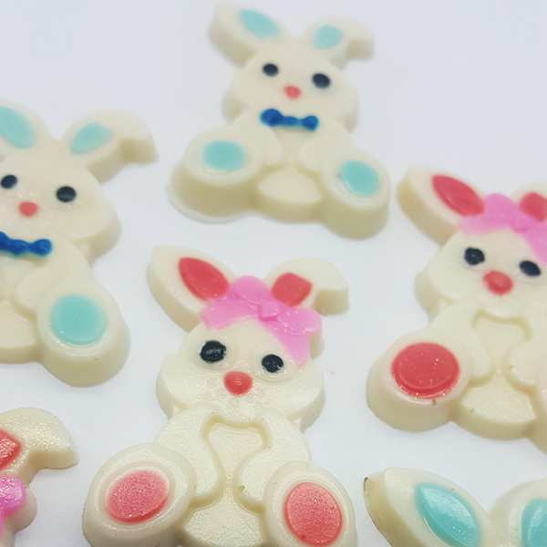 Easter Bunnies with Bow Chocolate Mould