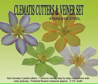 CLEMATIS GUMPASTE CUTTER AND VEINER SET