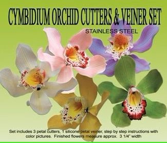CYMBIDIUM ORCHID GUMPASTE CUTTER AND VEINER SET