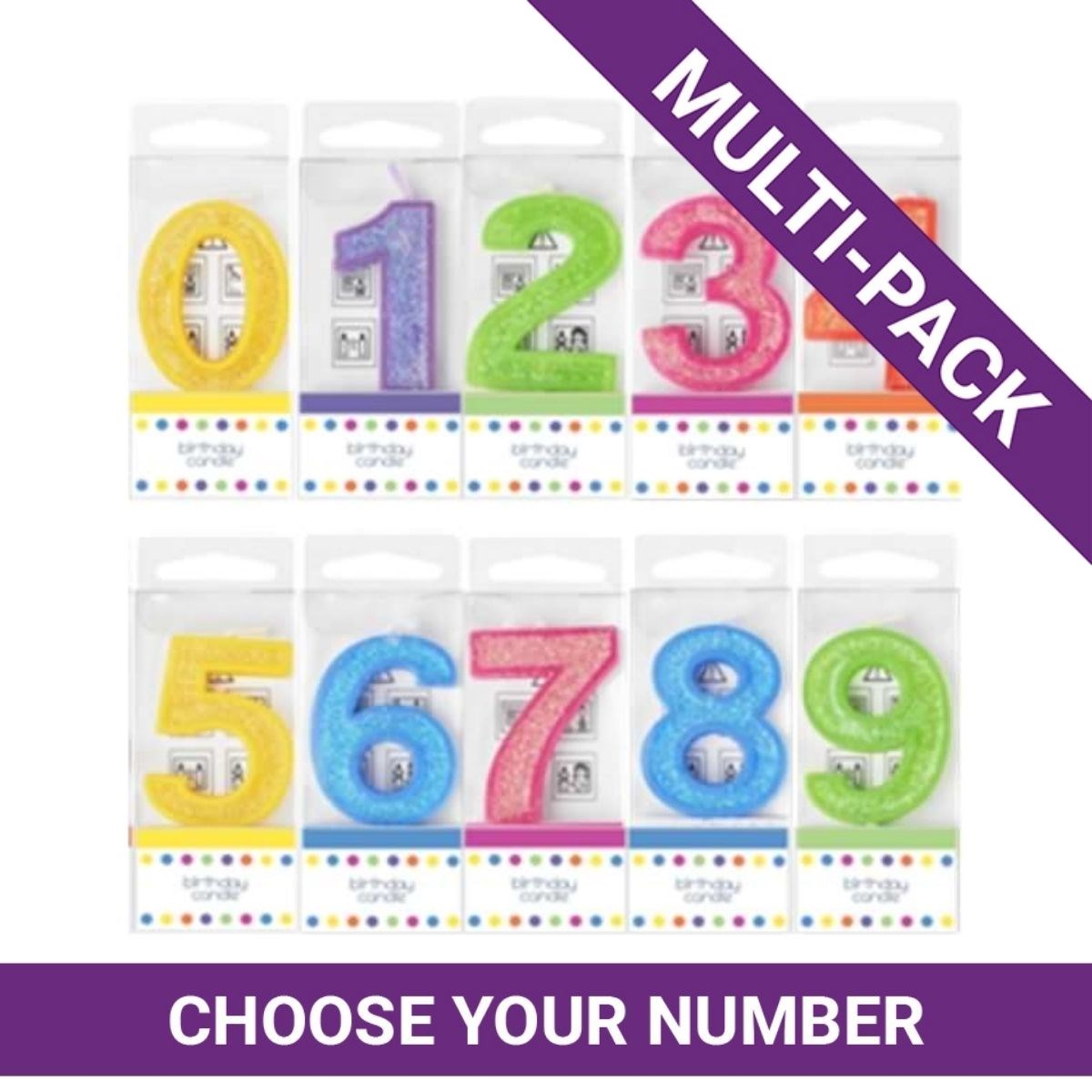 Sparkly Mini Numeral Birthday Cake Candle