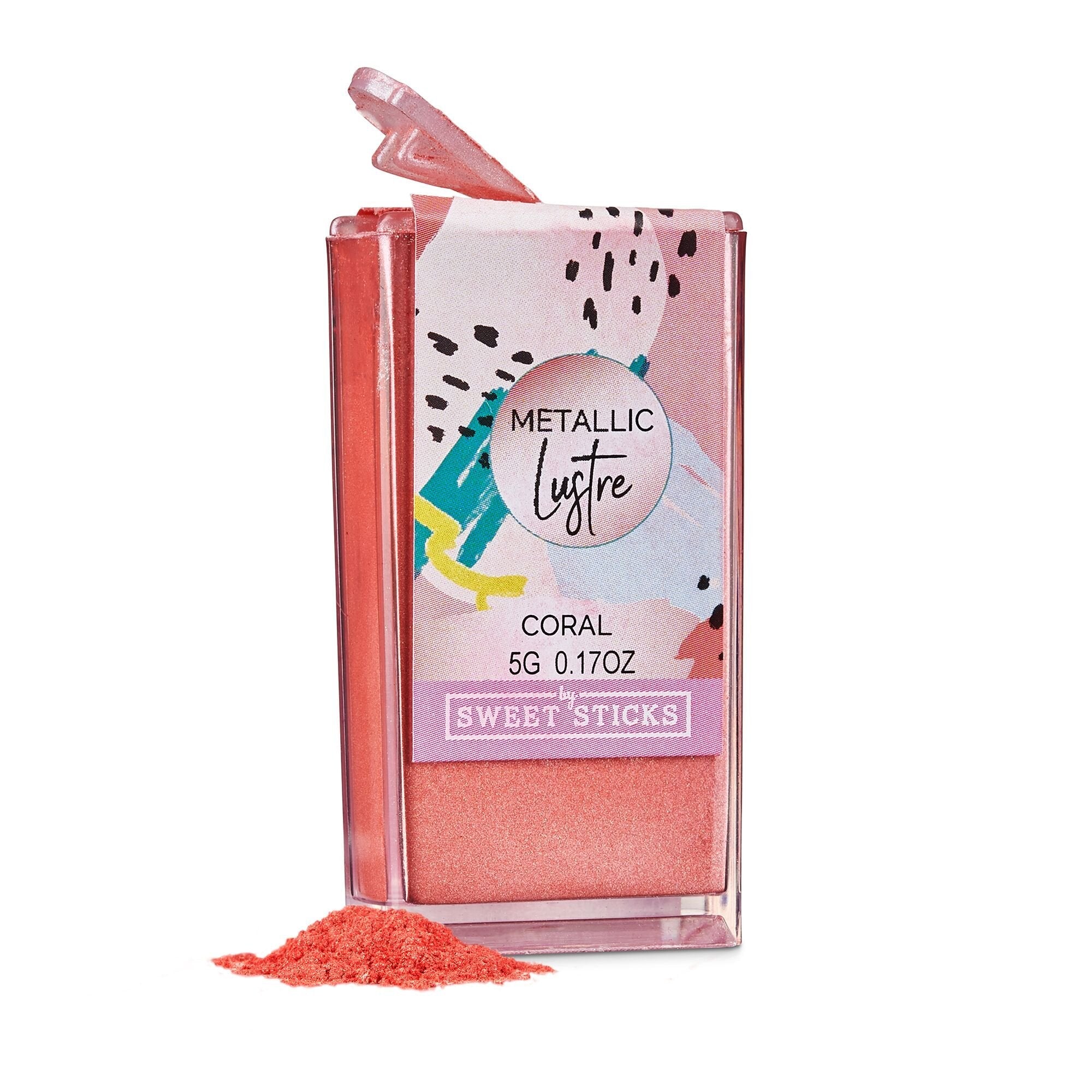 SWEETSTICKS 100% Edible Metallic Lustre Dust - 5g - Coral