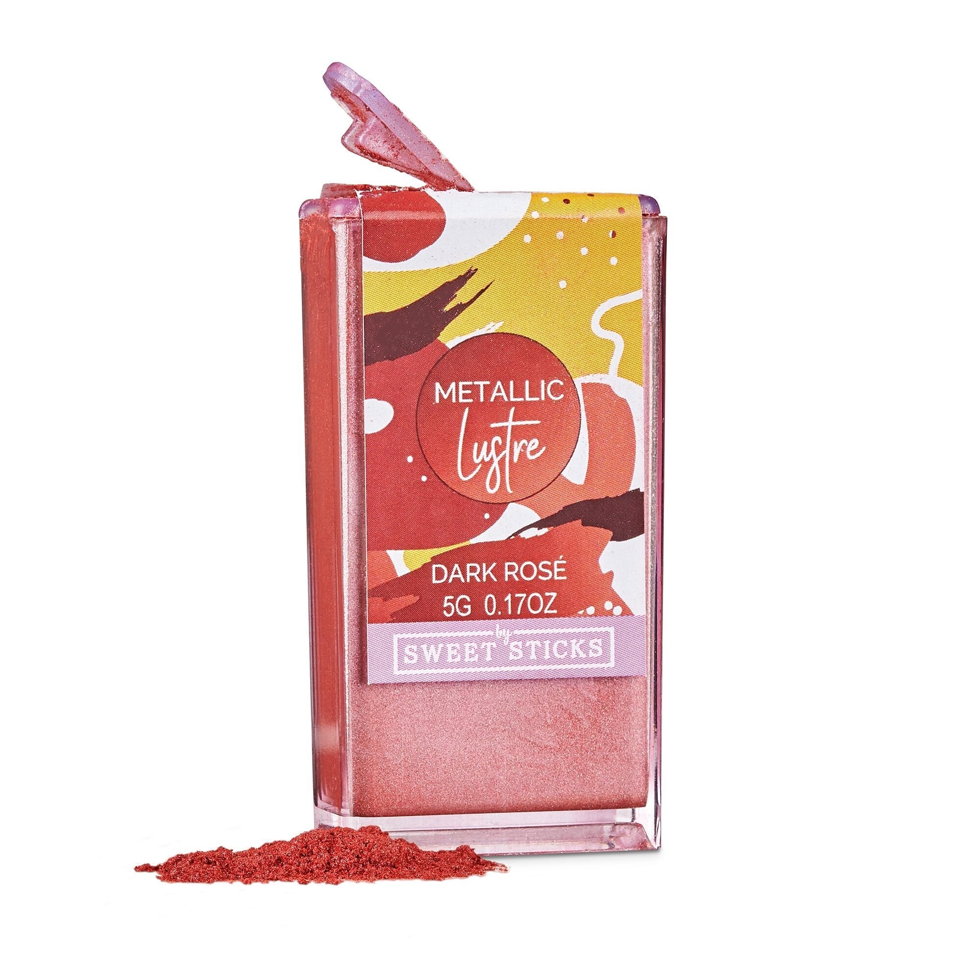 SWEETSTICKS 100% Edible Metallic Lustre Dust - 5g - Dark Rose