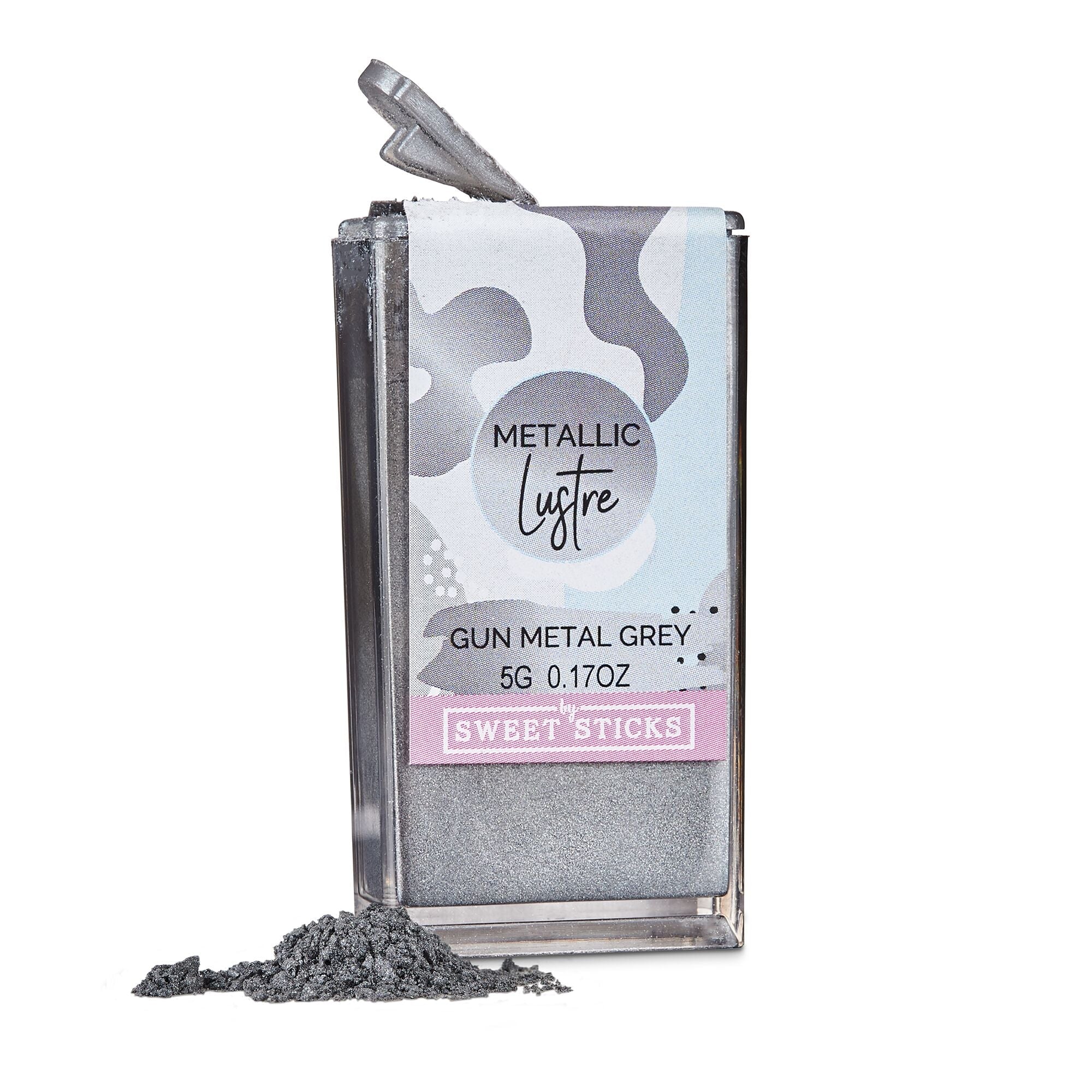 SWEETSTICKS 100% Edible Metallic Lustre Dust - 5g -Gunmetal