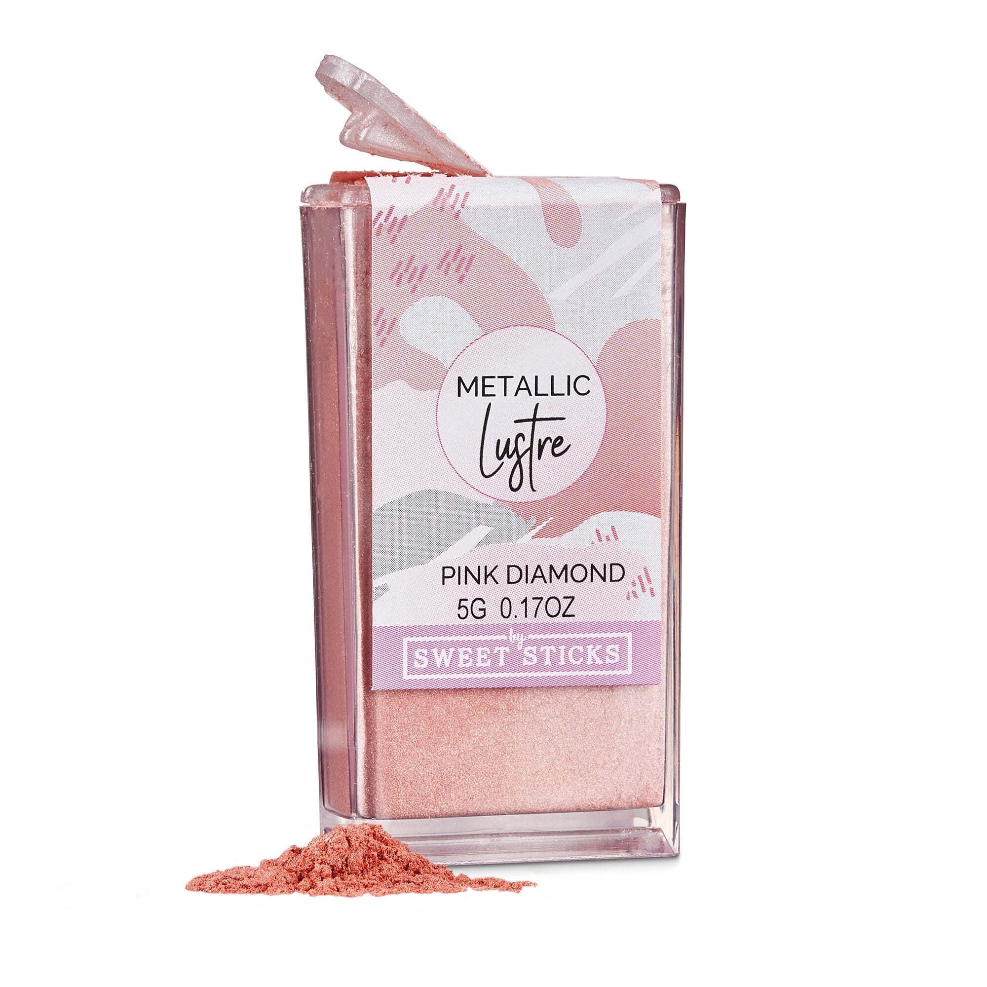 SWEETSTICKS 100% Edible Metallic Lustre Dust - 5g - Pink Diamond