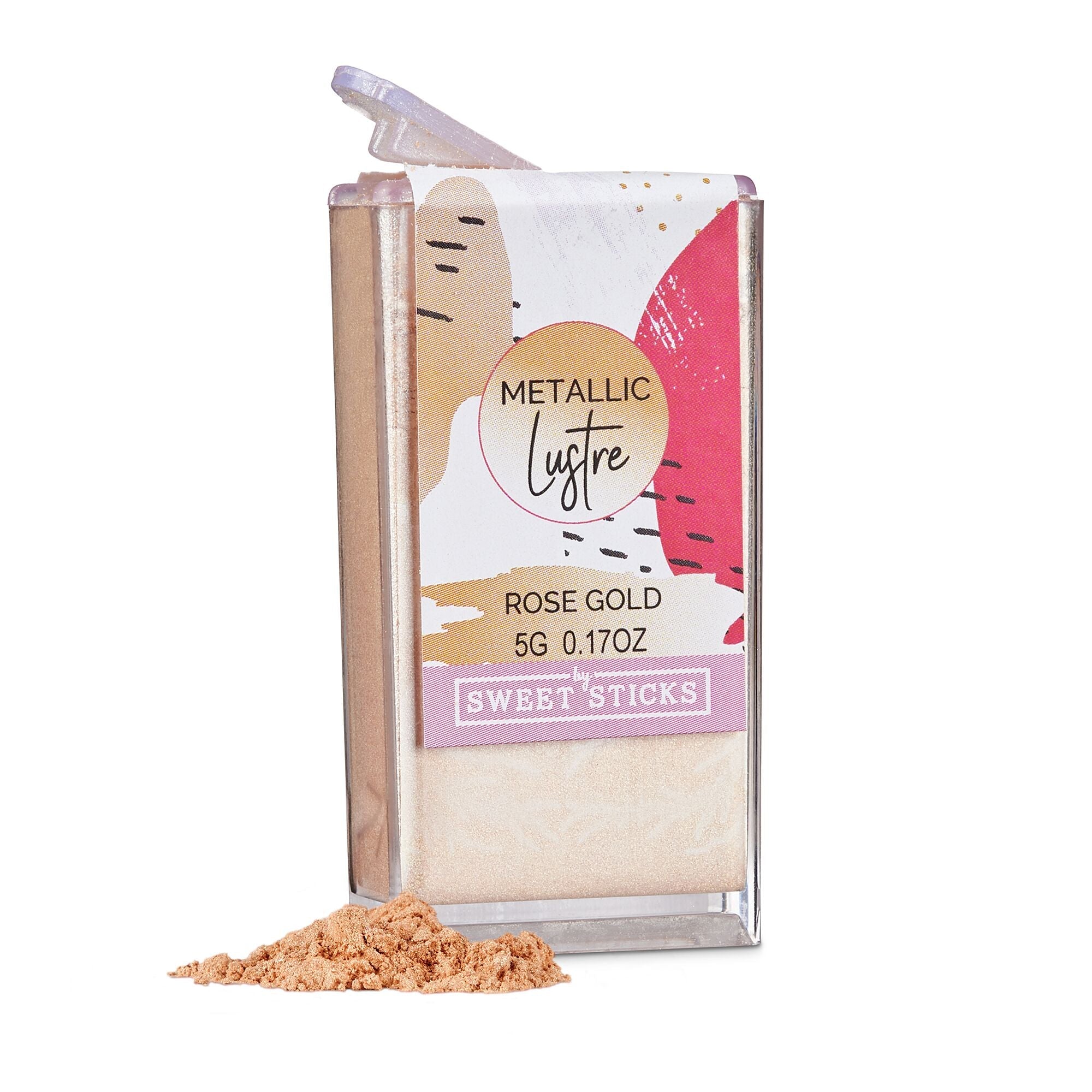 SWEETSTICKS 100% Edible Metallic Lustre Dust - 5g - Rose Gold