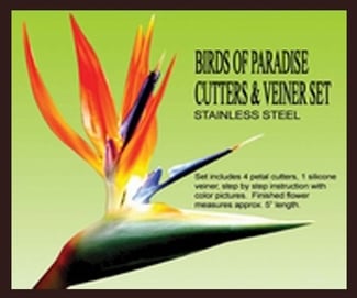 BIRDS OF PARADISE GUMPASTE CUTTER AND VEINER SET