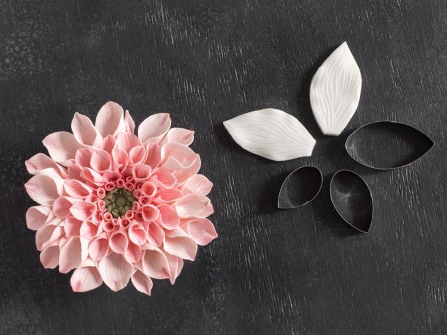 DAHLIA GUMPASTE CUTTER AND VEINER SET