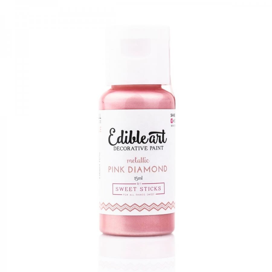 Sweet Sticks - METALLIC PINK DIAMOND - Edible Art Decorative Paint 15ml