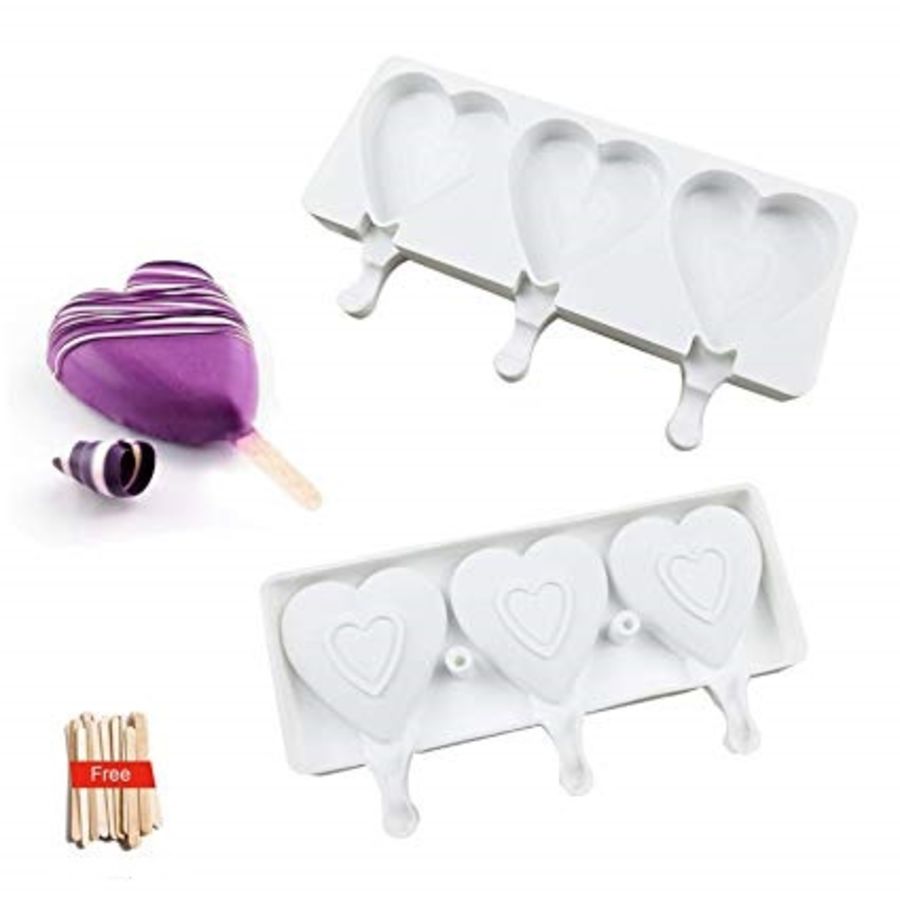 3 Cavity Heart Cakesicle Mould