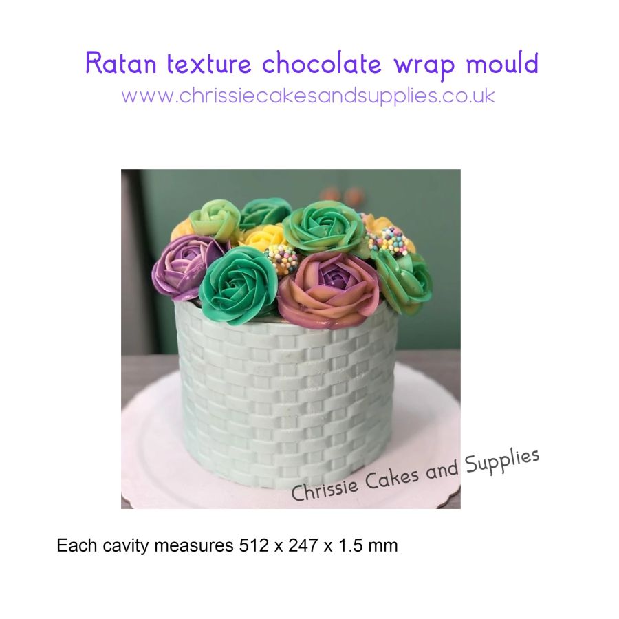 Ratan texture chocolate wrap mould Pfm 802 BWB 9947