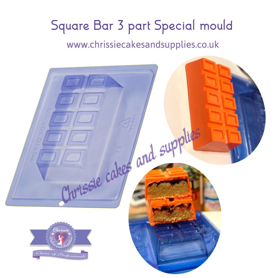 Double Height Square Bar Chocolate Mould