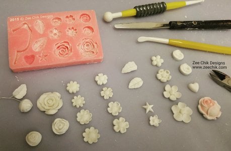 Zee chik Cup handle and Flowers Mould