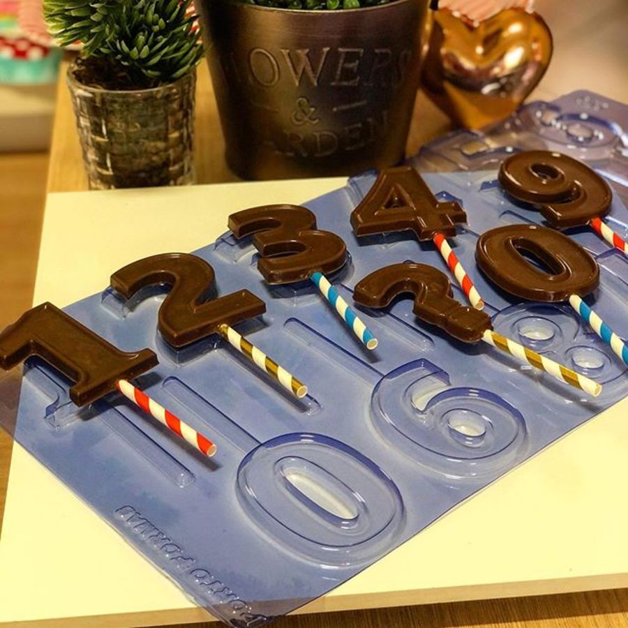 Numbers Lollipop chocolate mould