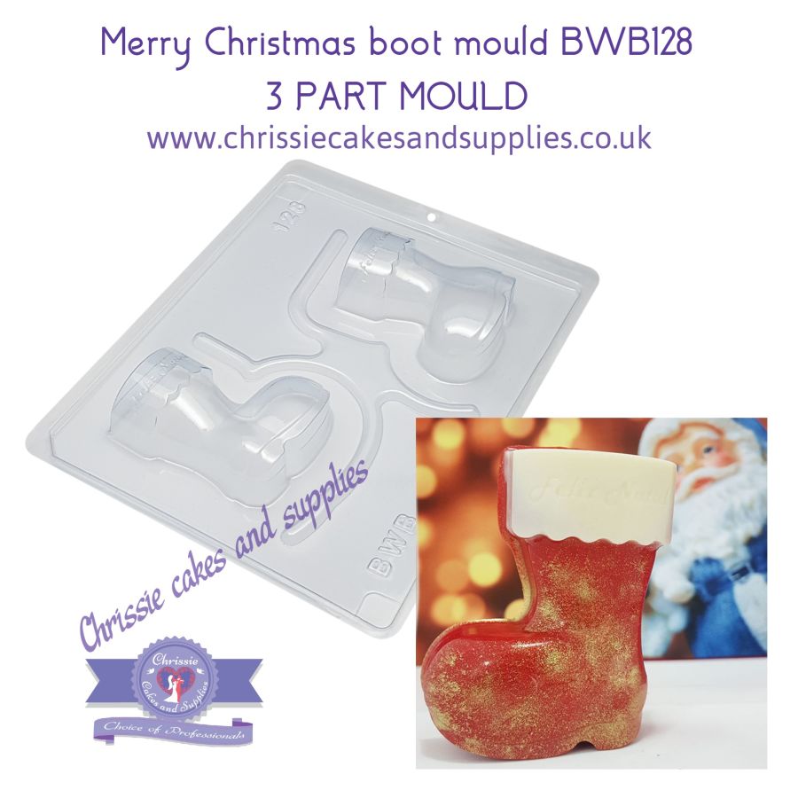 Merry Christmas Boot Chocolate Mould