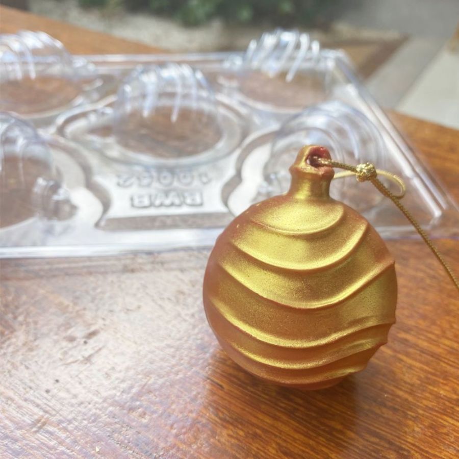 Wavy Christmas Bauble Chocolate Mould