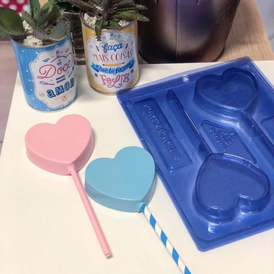 Heart Lollipop 2 Cavity Chocolate Mould