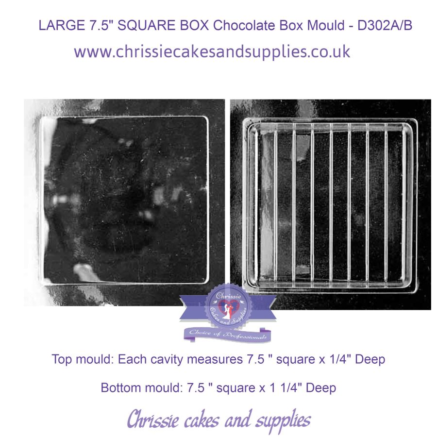 LARGE 7.5 inches SQUARE POUR BOX Chocolate Mould