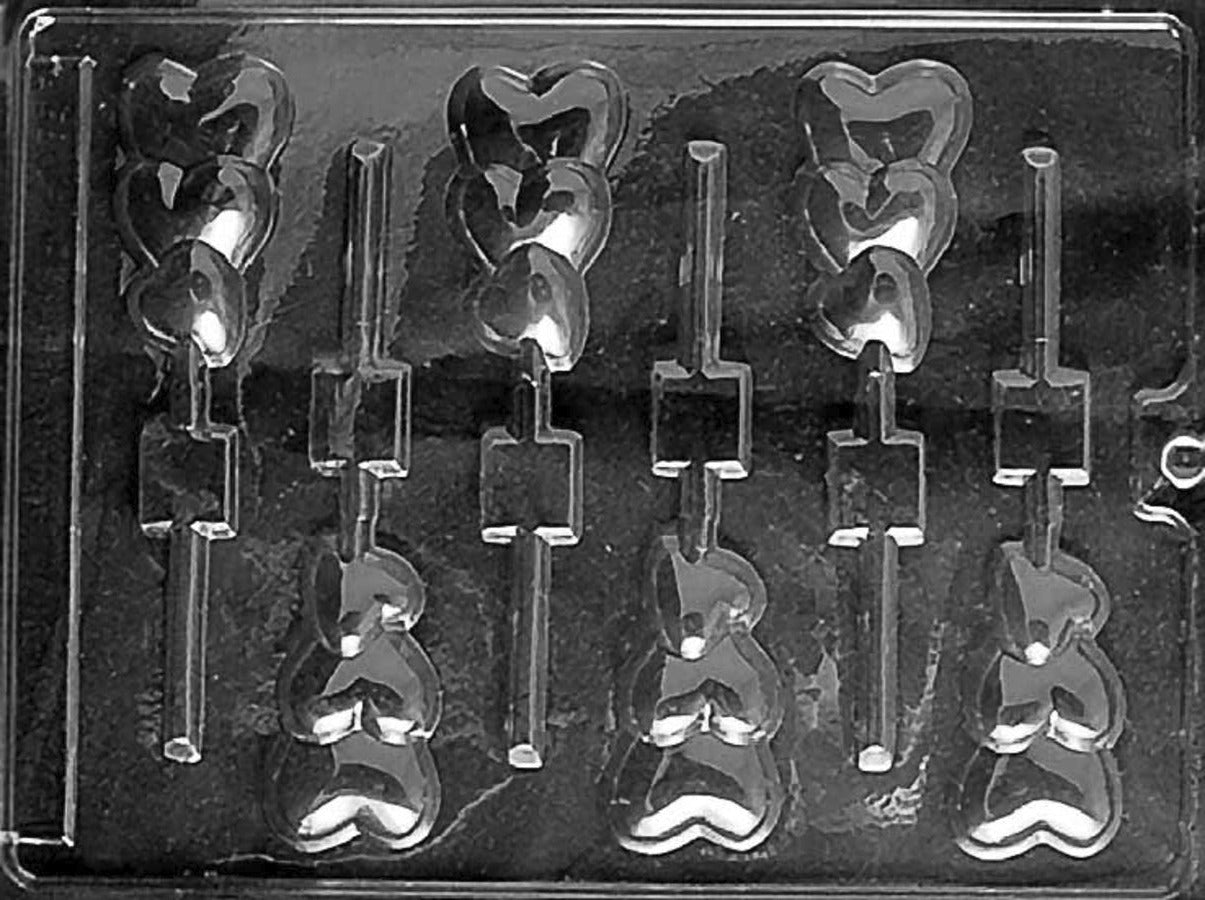 TRIPLE HEARTS LOLLIPOP Chocolate mould