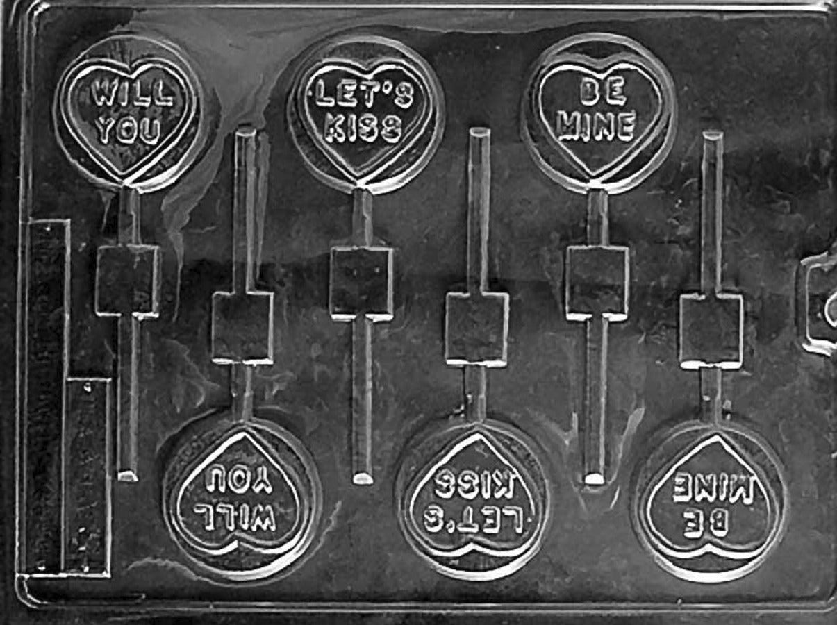 WILL YOU BE MINE / LET'S KISS LOLLIPOP Chocolate mould