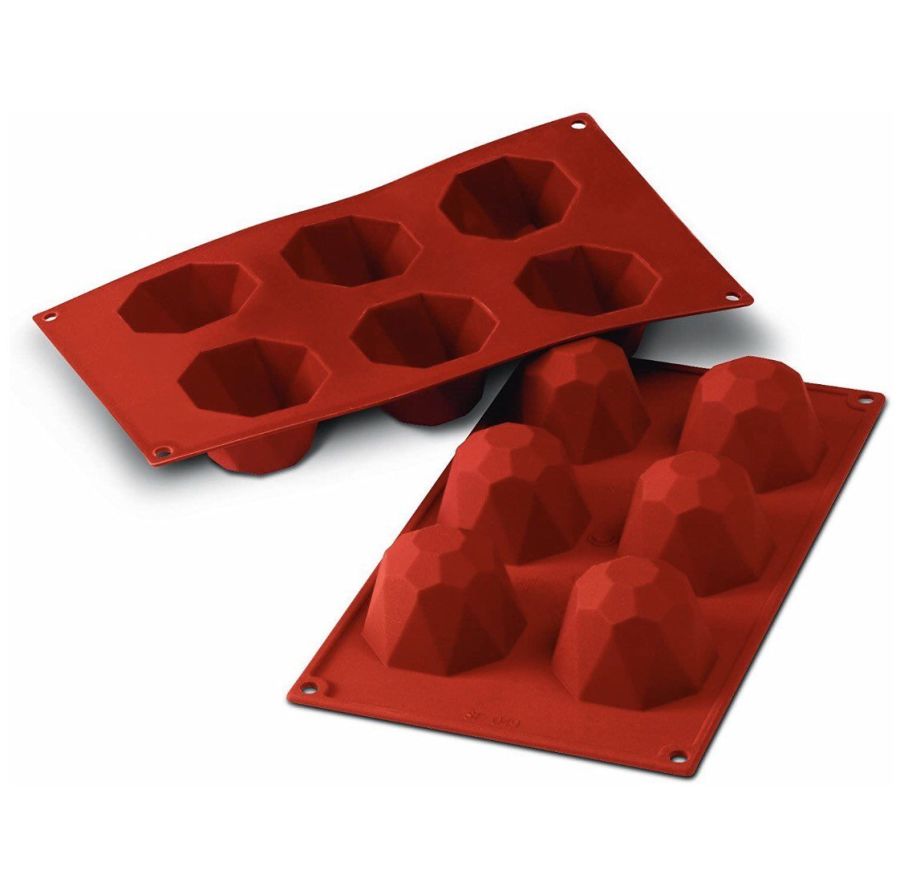 Large Geometric Truffle Dome Silicone Mould - 6 cavity