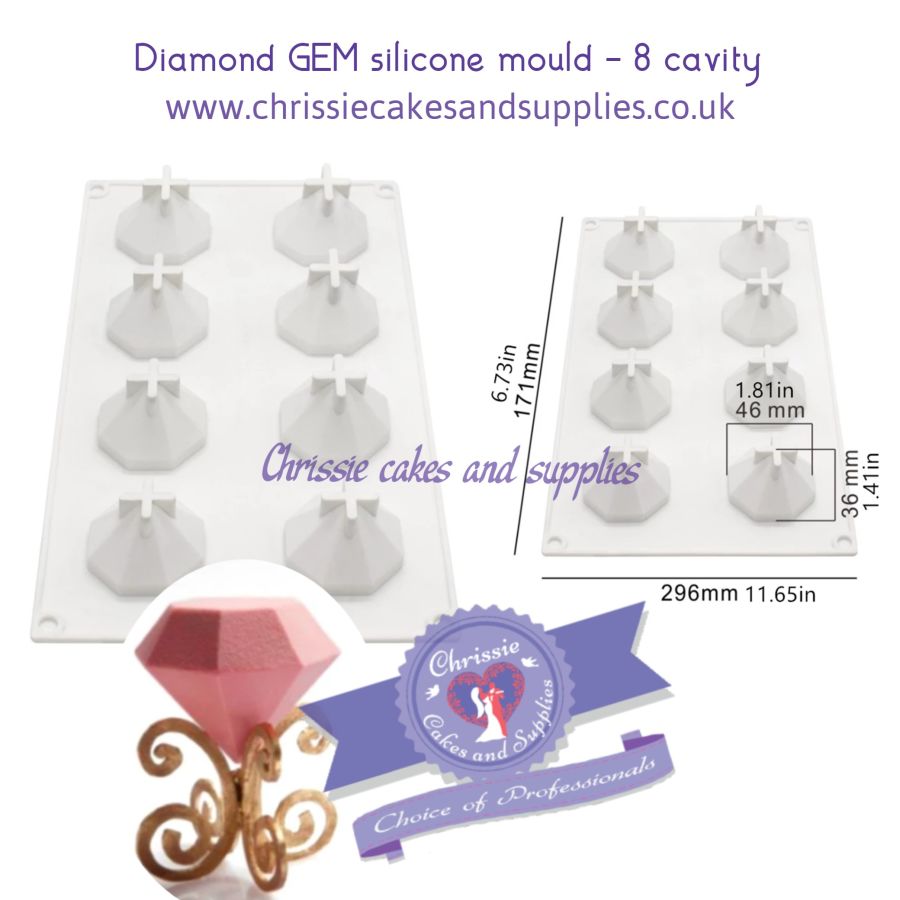 Diamond GEM silicone mould - 8 cavity