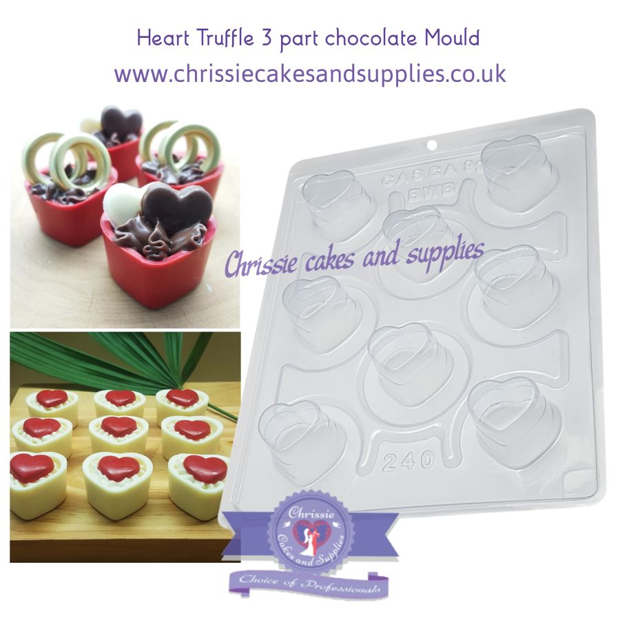 Heart Truffle 3 part chocolate Mould BWB 240