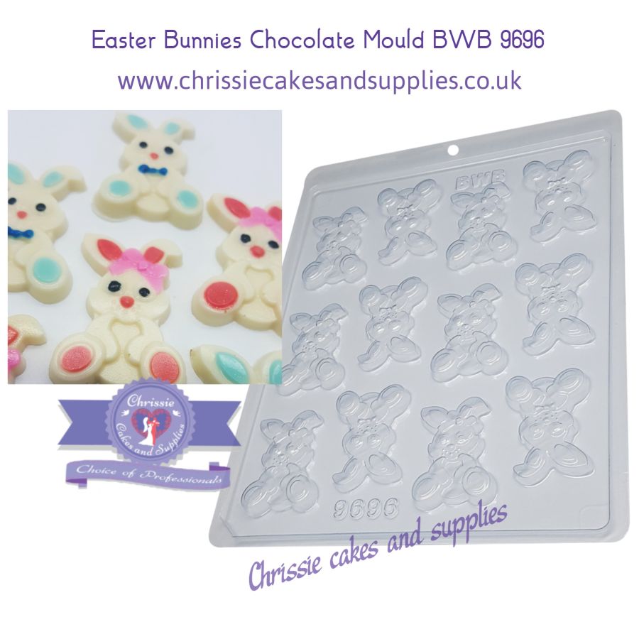 Easter Bunnies with Bow Chocolate Mould
