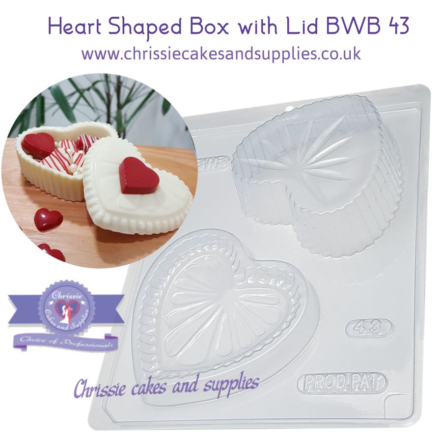 Heart Box with Lid - 3 Part Chocolate Mould