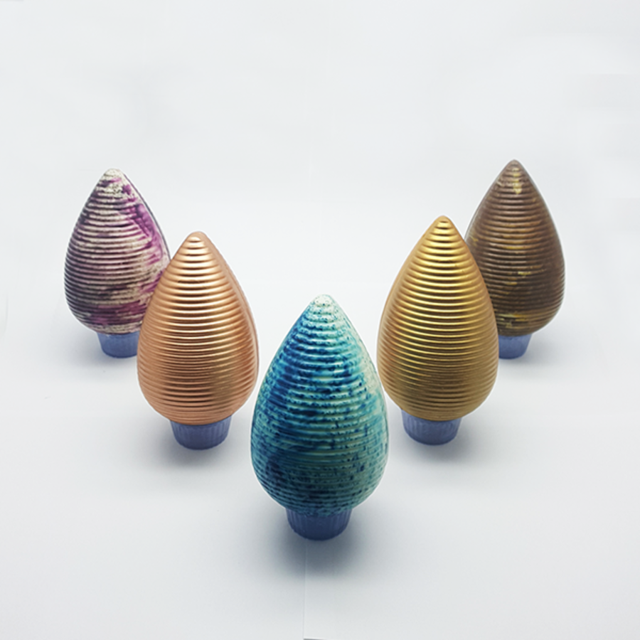 Pointed Beak Striped Easter Egg Chocolate Mould