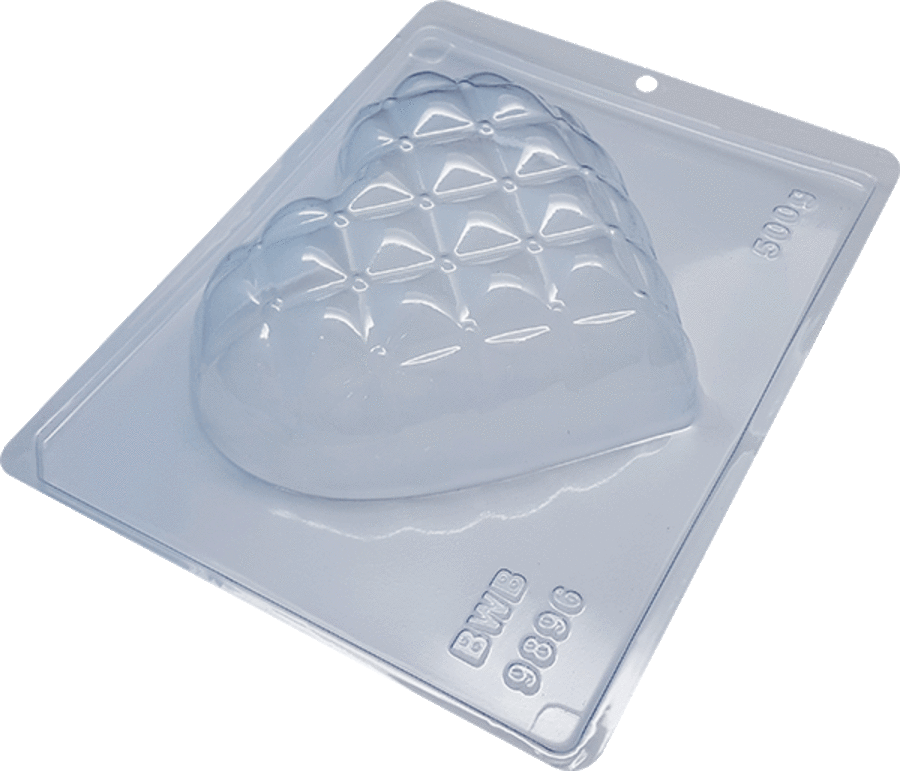 Heart with Cushion Details 500g BWB 9896 - 3 part chocolate mould